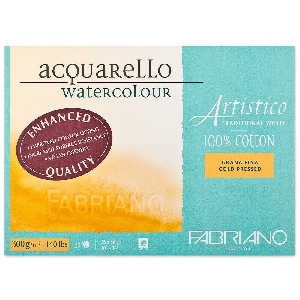 Bloco de Papel Para Aquarela Acquarello Fabriano Vegan GF 300g/m² 26x36cm